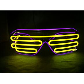 Xdorra LED Shutter Neon Rave Glasses Bow Tie, Flashing El Wire LED DJ Costumes for Halloween Carnival Cosplay party