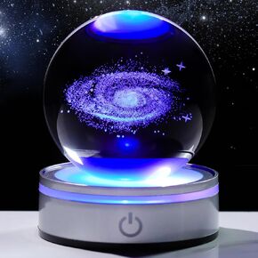 3.15in. Crystal Engraved 3D Solar System Ball with LED Light Base, Solar System Physics Planet Space Model Collectible Decorative Ball Astronomy Universe Gifts for Women Men Kids Birthday in Kuwait