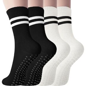 Pilates Socks with Grips for Women Long Non-Slip Yoga Grippy Socks for Barre，Ballet，Dance & Hospital，Anti-Skid Workou