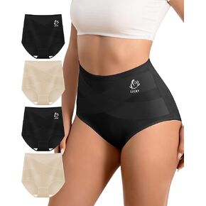 Women's Underwear 4 Pack Cotton High Waisted No Muffin Top Ladies Panties Postpartum Soft Briefs Full Coverage
