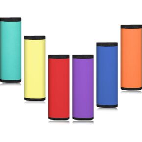 6 Pcs Luggage Handle Wrap Set 5.9inch Luggages identifiers for Suitcase Luggage Handle Wraps Replacement Bright Luggages Tags for Suitcases Carry on Strap Bag Spotter Travel Accessories(6 Color)