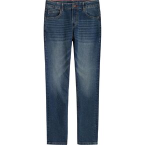 Tommy Hilfiger Boys' 5-Pocket Stretch Slim Straight Leg Denim Jean, Zipper Closure, Canyon, 14