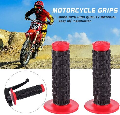 Motorcycle Grips 7/8" Dirt Bike Grip Pillow Top Grips Rubber Anti-Slip Universal Handlebar Racing Grip for Motocross ATV in Kuwait