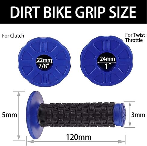 Motorcycle Grips 7/8" Dirt Bike Grip Pillow Top Grips Rubber Anti-Slip Universal Handlebar Racing Grip for Motocross ATV in Kuwait