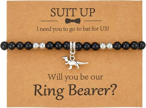 Sanyaa Ring Bearer Dinosaur Proposal Bracelet Will You Be Our Ring Bearer, Thank You For Being Our Ring Bearer Wedding Gift in Saudi Arabia