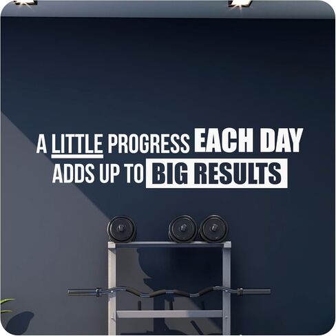 ملصقات حائط ملهمة A Little Progress Every Day، ملصقات جدارية لصالة الألعاب الرياضية، اقتباسات للفصول الدراسية والمكتب المرآب وغرفة نوم المدرسة، واللياقة البدنية والتمرينات الرياضية التحفيزية وديكور المنزل من الفينيل القابل للإزالة in Kuwait