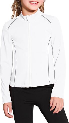 Girls Athletic Jacket Zip Up Horse Riding Shirts Kids Yoga Jackets Workout Coat in Kuwait