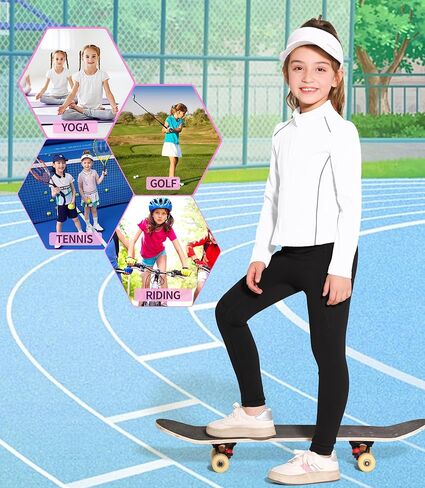 Girls Athletic Jacket Zip Up Horse Riding Shirts Kids Yoga Jackets Workout Coat in Kuwait