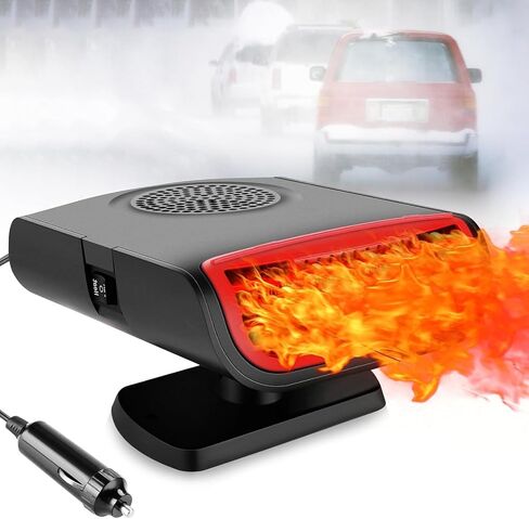 12V Dual-Mode Car Heater & Defogger, 150W Rapid Windshield Defroster & Cooler - Compact Design for Easy Cigarette Lighter Connection, Auto Defogger 360° Rotatable Heater Suitable for Cars in Saudi Arabia
