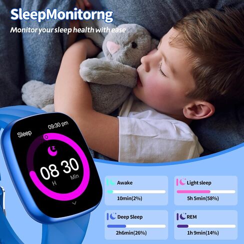 Kids Watch, Digital Watch for Boys Girls, IP67 Waterproof Games Fitness Tracker with 20+ Sport Modes, Sleep Monitor, Music, Games, Great Sports Watches Gift for Teens Kids (Blue) in Kuwait