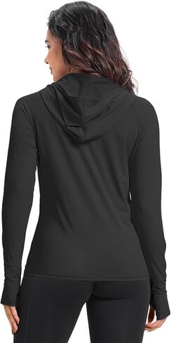 33,000ft Women's UPF 50+ Sun Protection Jacket UV Long Sleeve Hoodie Jacket Lightweight Zip up Sun Shirt for Hiking Running in Kuwait