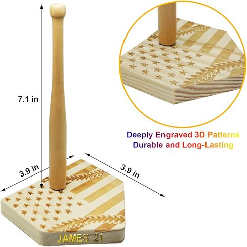 Reversible Personalized Gifts Baseball Ring Holder Display Case Softball Tournament Championship Sports Memorabilia Organizer Wood Personalized Gifts For Kids,Dad,Grandpa in Kuwait