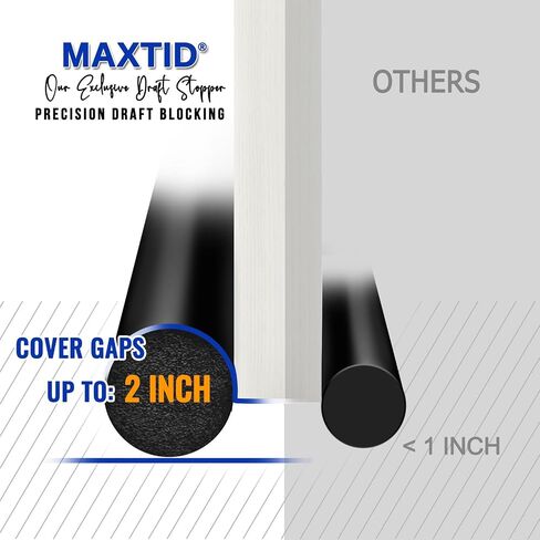 Maxtid ضخمة الباب سدادات لأسفل الباب 36 بوصة تحت الباب الفجوة الحشو أسفل الباب الشريط الباب الأسود تجتاح العزل للأبواب الخارج in Kuwait