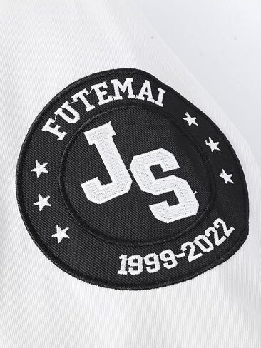 SHENHE Men's Letter Print Varsity Jacket Color Block Streetwear Bomer Baseball Jacket in Saudi Arabia