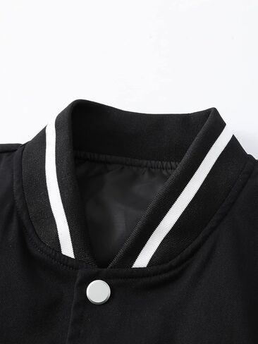 SHENHE Men's Letter Print Varsity Jacket Color Block Streetwear Bomer Baseball Jacket in Saudi Arabia