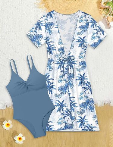 Kangkang Girls Swimsuit ، Girl Coll Solid One Piece One Swimsuits with Print Print Cover Cover Up Bathing Suits 9-16y in Kuwait
