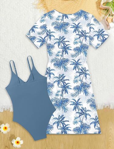 Kangkang Girls Swimsuit ، Girl Coll Solid One Piece One Swimsuits with Print Print Cover Cover Up Bathing Suits 9-16y in Kuwait