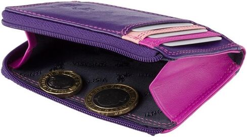 محفظة VISCONTI RB110 Phi Phi للسيدات من الجلد النحيف بسحاب لبطاقة الائتمان وحامل بطاقات الائتمان (أزرق) in Kuwait