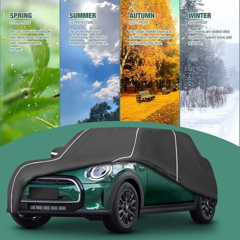 Waterproof Car Cover Compatible for Mini Cooper/Cooper S 2-Doors.2002-2024 All Weather 6 Layers Full Car Cover with Storage Bag in Saudi Arabia