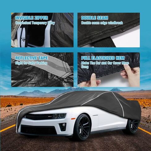 Waterproof Car Cover Compatible for Mini Cooper/Cooper S 2-Doors.2002-2024 All Weather 6 Layers Full Car Cover with Storage Bag in Kuwait