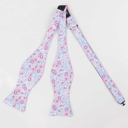 Alizeal Mens Premium Floral Self-tied Bow Tie Classic Wedding Pocket Square Set in Kuwait