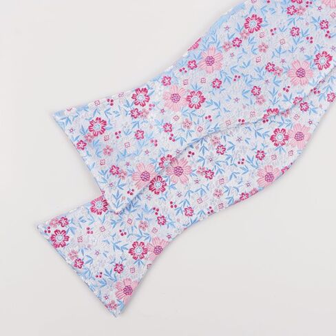 Alizeal Mens Premium Floral Self-tied Bow Tie Classic Wedding Pocket Square Set in Kuwait