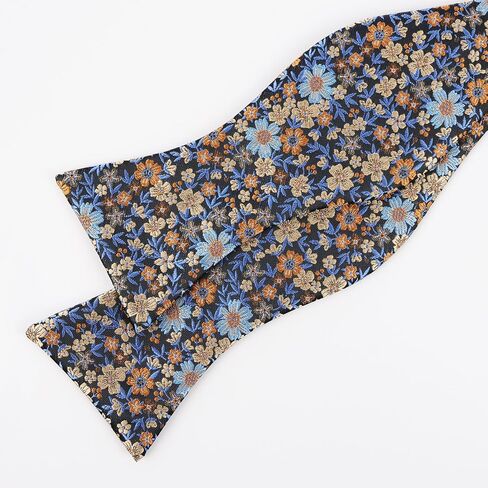 Alizeal Mens Premium Floral Self-tied Bow Tie Classic Wedding Pocket Square Set in Kuwait