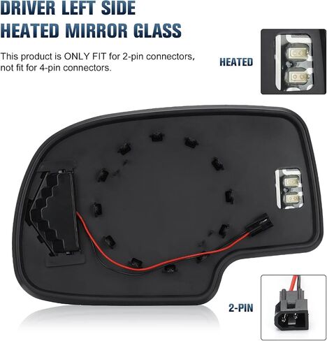 1Pair Side Mirror Glass Replacement for 2003-2006 for Chevy Silverado Suburban Tahoe & for 2003-2006 GMC Sierra Yukon (2007 Classic Series) Replacement for 128-04034L 128-04034R in Saudi Arabia