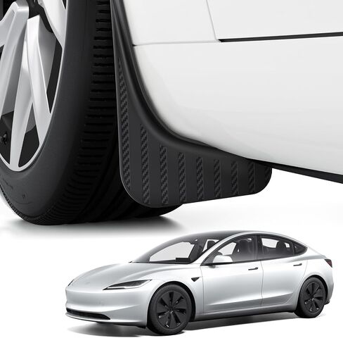 BASENOR New 2025 2024 Tesla Model 3 Mud Flaps Splash Guards [No Drilling No Tape] [10x Stronger] All Weather Tire Protector Mudflaps for Model 3 Highland Exterior Accessories in Saudi Arabia