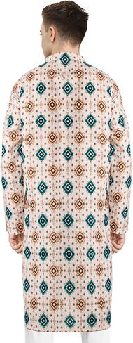 Chandrakala Slim Fit Printed Kurta for Men Cotton Long Sleeve Straight Tunic (MK114-P) in Saudi Arabia
