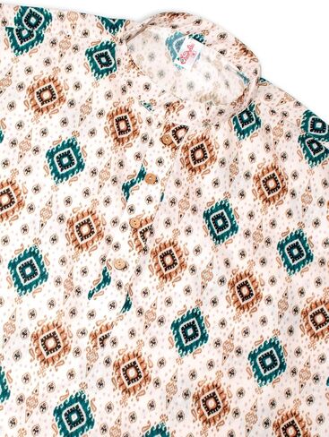 Chandrakala Slim Fit Printed Kurta for Men Cotton Long Sleeve Straight Tunic (MK114-P) in Saudi Arabia