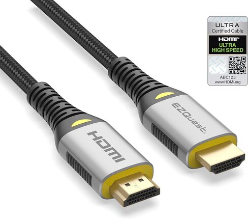 كابل EZQuest Ultra HD HDMI عالي السرعة 10K 60HZ، 2.2 متر، مجدول من النايلون، غطاء موصل من الألومنيوم المؤكسد المصقول in Kuwait