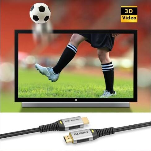 كابل EZQuest Ultra HD HDMI عالي السرعة 10K 60HZ، 2.2 متر، مجدول من النايلون، غطاء موصل من الألومنيوم المؤكسد المصقول in Kuwait