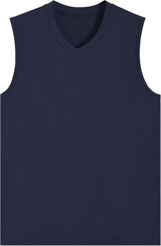 Latuza Men's Bamboo Viscose Pajama Shirt V-Neck Sleep Tank Top 2 Pack in Saudi Arabia