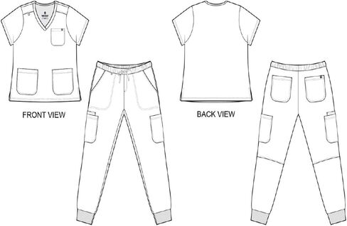 M&M SCRUBS Women's Essential Jogger Scrub Set Nursing Uniform 10 Pockets Stretch Scrub Top and Pant in Saudi Arabia