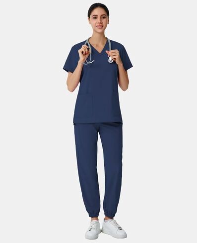 الدعك للنساء مجموعة ، فوكات ، فوكس ، سروال سروال ، فرك طبية مع 8 جيوب ، حزام اليوغا in Kuwait