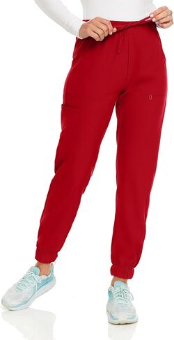 مرحبًا مجموعة Womens Stretch V-Neck Jogger Scrubs ، قمم التمريض الطبية مع أربع سراويل جيب in Kuwait