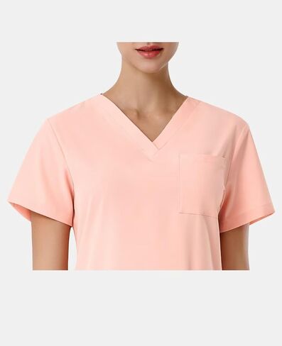 Scrubs for Women Set, V-Neck Scrubs Top & Jogger Pants Medical Scrubs Set with 8 Pockets, Yoga Waistband in Saudi Arabia