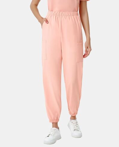 Scrubs for Women Set, V-Neck Scrubs Top & Jogger Pants Medical Scrubs Set with 8 Pockets, Yoga Waistband in Saudi Arabia