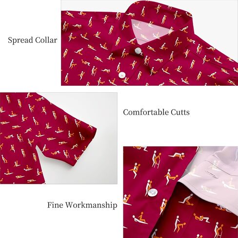 Funny Men's Hawaiian Shirts Retro 70s 80s Short Sleeve Button-Down Shirt Men Beach Shirts Neon Party Outfit in Kuwait
