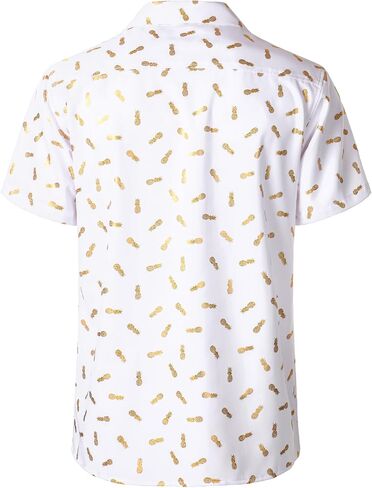 ZEROYAA Men Stylish Print Cuban Shirt Short Sleeve Button Down Relaxed Fit Shirts Beach Hawaiian Vacation Tops in Saudi Arabia