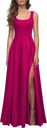 MUSHARE Women's Square Neck Sexy Split Cocktail Party Maxi Long Formal Dress in Kuwait