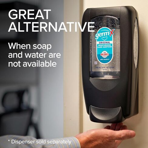 Germ-X OmniPod Hand Sanitizer Starter Kit, Durable & Sleek Wall-Mount Dispenser & 1150mL Refill Pod, No Rinse Moisturizing Formula, Suitable for Home, School, Office, Gym, Restrooms in Kuwait