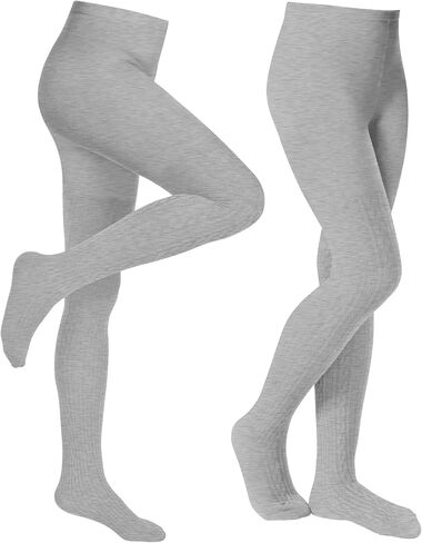 Baby Girls Tights Cable Knit Toddler Leggings Winter Solid Cotton Tights School Stockings 2 Pack 2T-12 Years in Kuwait