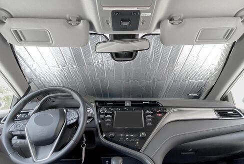 YelloPro Auto Custom Fit Car Front Windshield Reflective Sunshade Protector for 2018 2019 2020 2021 2022 2023 2024 Toyota Camry LE XLE Hybrid SE XSE Sedan Sun Shade Accessories, Made in USA in Kuwait