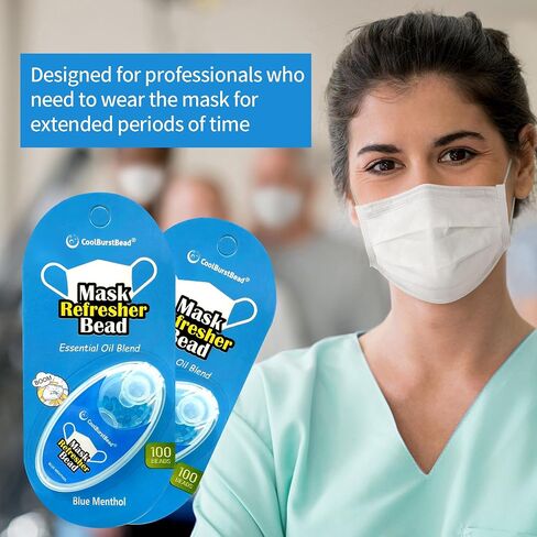 CoolBurstBead Face Mask Refresher, Long-Lasting & Strong Refreshing Fragrance, 2-Pack, with Natural Essential Oils from Herbs and Plants (100 beads/pack) in Saudi Arabia
