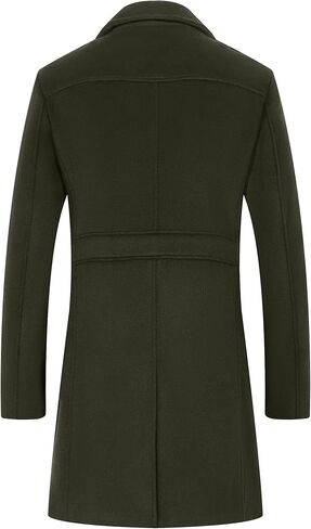 BOJIN Mens Trench Coat Wool Blend Top Pea Coat Winter Long Single Breasted Classic Stylish Business Overcoat in Saudi Arabia