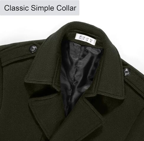 BOJIN Mens Trench Coat Wool Blend Top Pea Coat Winter Long Single Breasted Classic Stylish Business Overcoat in Saudi Arabia