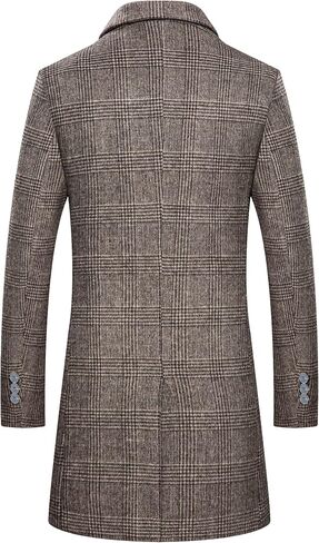 BOJIN Mens Trench Coat Wool Blend Top Pea Coat Winter Long Single Breasted Classic Stylish Business Overcoat in Saudi Arabia