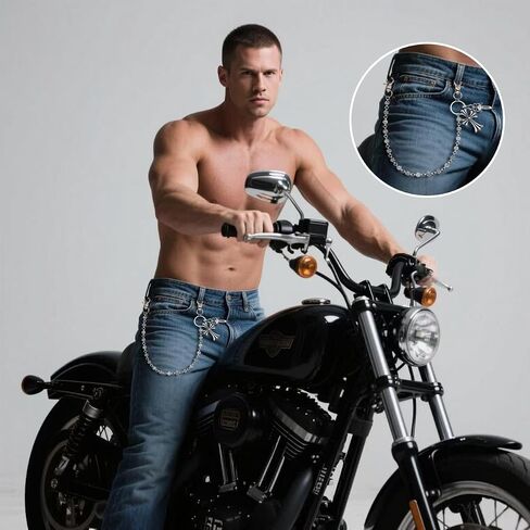 Durable Cross Pants Chain Biker Jeans Wallet Chain for Men & Women Keychain For Heavy Accessories Punk Hip Hop Style in Saudi Arabia